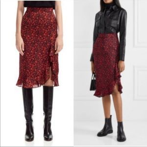 NWOT Maje Javie Ruffled Floral Skirt 38